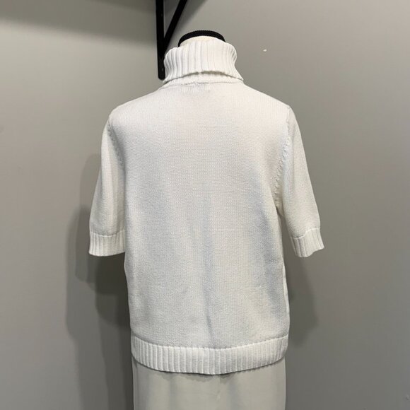 Vintage Jeanne Pierre 100% Cotton Knit Turtleneck Should Sleeve in Size Large - Picture 3 of 7